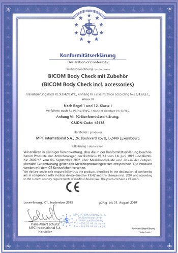 Certifikát BICOM BC