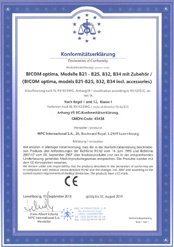 Certifikát BICOM